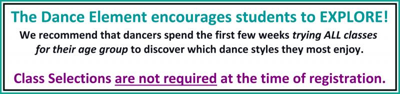Students are encouraged to try a variety of dance styles to find their favorite 