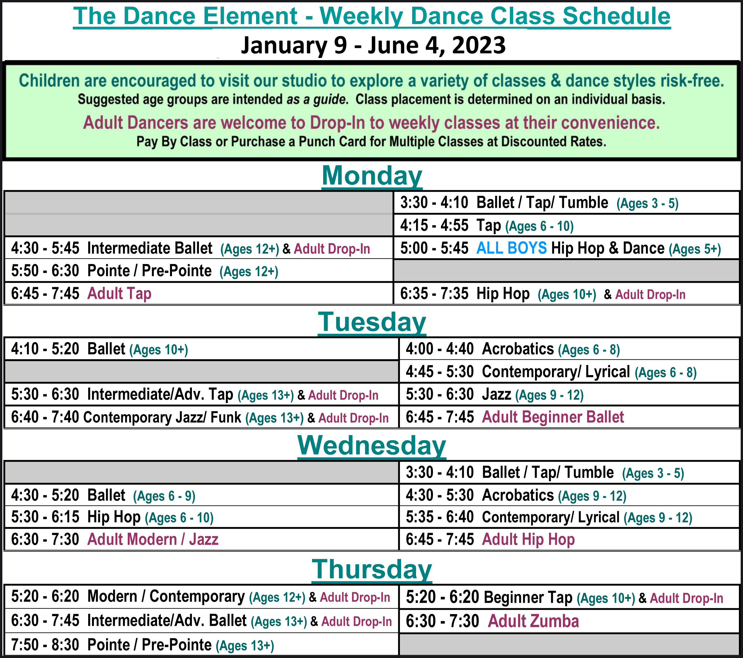 Ballet, Tap, Hip Hop, & Dance Lessons for Children & Adults in Wilmington NC.